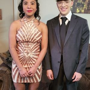 Fashion Nova Rose Gold Sequin dress